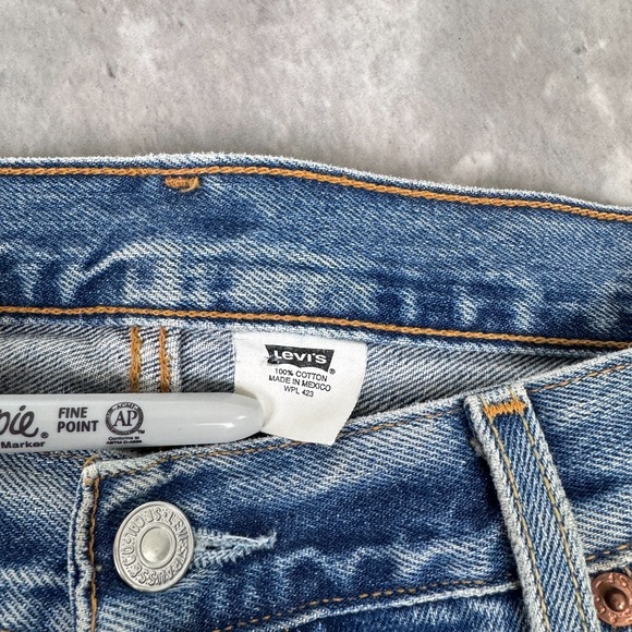 Vintage Levis 501 Jeans Men's 36x32 Denim Button Fly Distressed Dark Straight - Picture 3 of 10